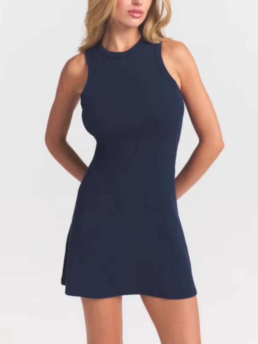 Skims blue ribbed tank dress sz S